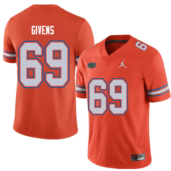 Jordan Brand Men #69 Marcus Givens Florida Gators College Football Jerseys Sale-Orange